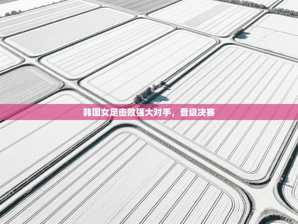 韩国女足击败强大对手，晋级决赛